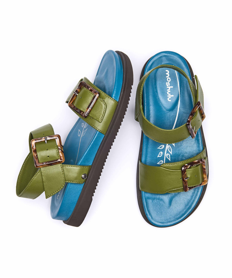 NEWARK 2 GUACAMOLE/MARINE TEAL LEATHER