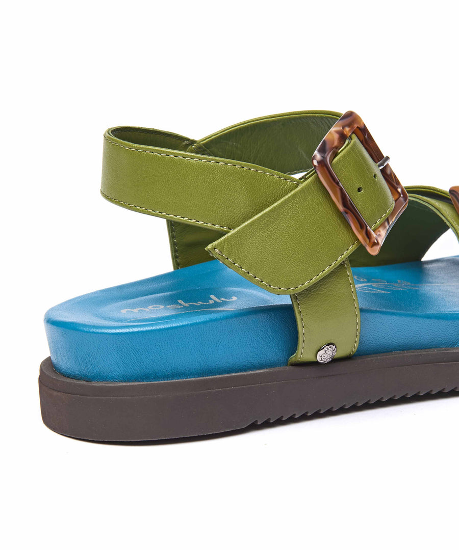 NEWARK 2 GUACAMOLE/MARINE TEAL LEATHER