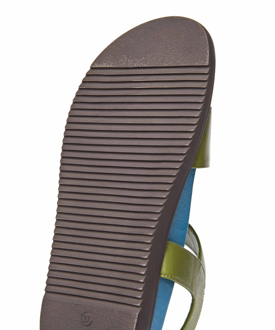 NEWARK 2 GUACAMOLE/MARINE TEAL LEATHER