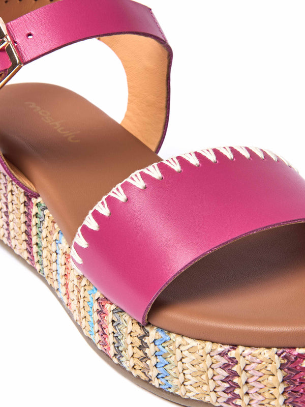 PEACH CRUMBLE FUCHSIA PINK LEATHER