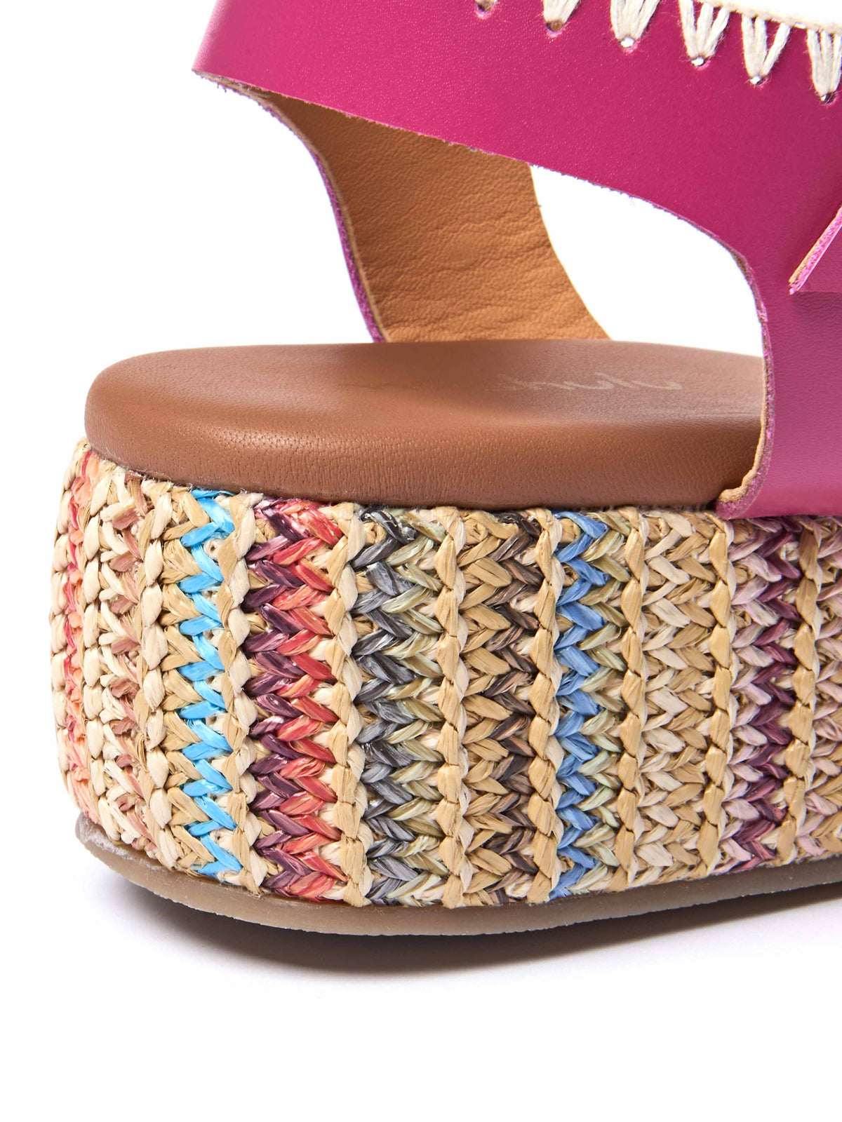 PEACH CRUMBLE FUCHSIA PINK LEATHER