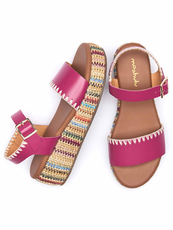 PEACH CRUMBLE FUCHSIA PINK LEATHER