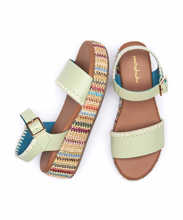 PEACH CRUMBLE SAGE GREEN LEATHER