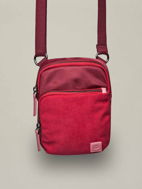 Red ladies' woven cross-body bag - CATBELLS ZINFANDEL/RED