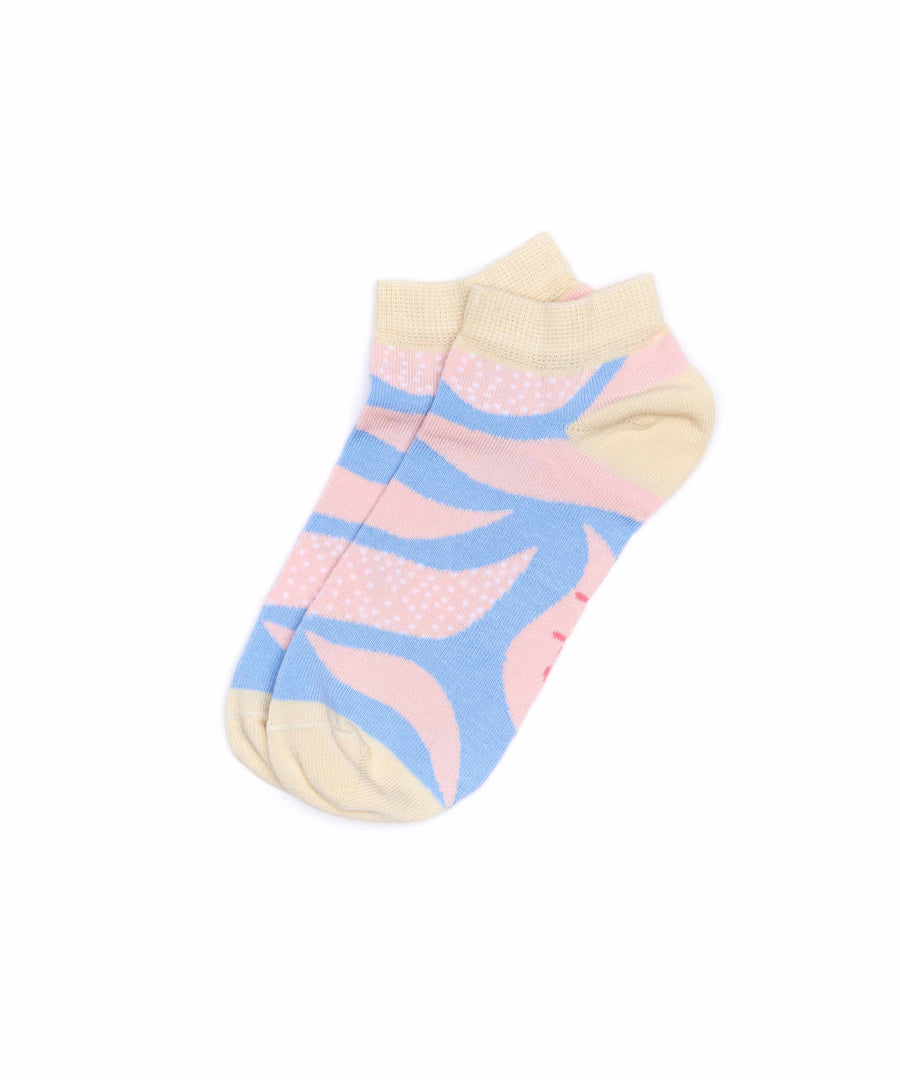 CERO BLUE PINK ABSTRACT LEAVES