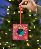 CHRISTMAS SOCK BOX FOR HER BAUBLE BLUE COLOUR BLOCK