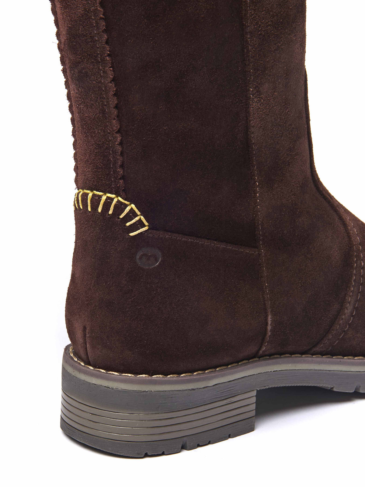 Brown long suede stretch boots with faux fur lining - LEIF BROWN SUEDE