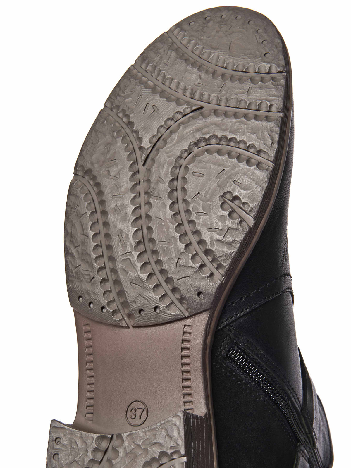 Black polished leather and suede ankle boots - ATOLL BLACK LEATHER/SUEDE