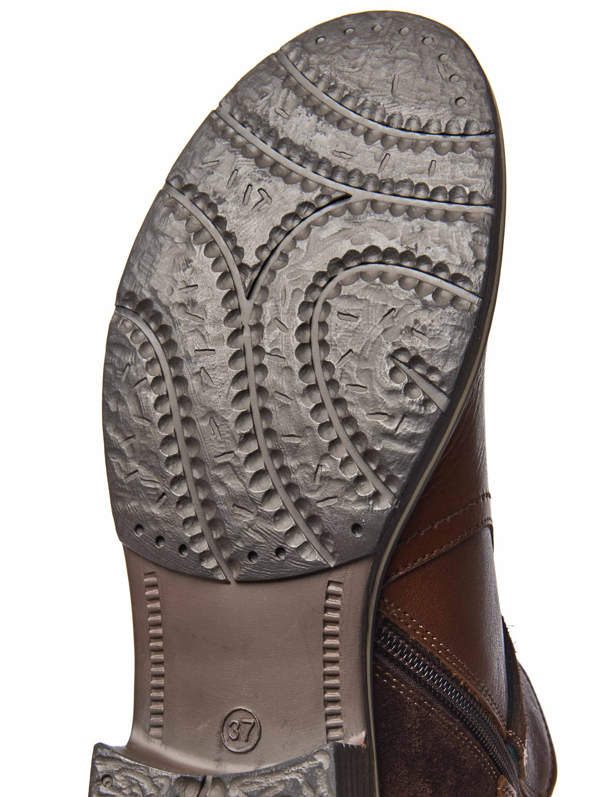 Brown polished leather and suede ankle boots - ATOLL PECAN/BROWN LEATHER/SUEDE