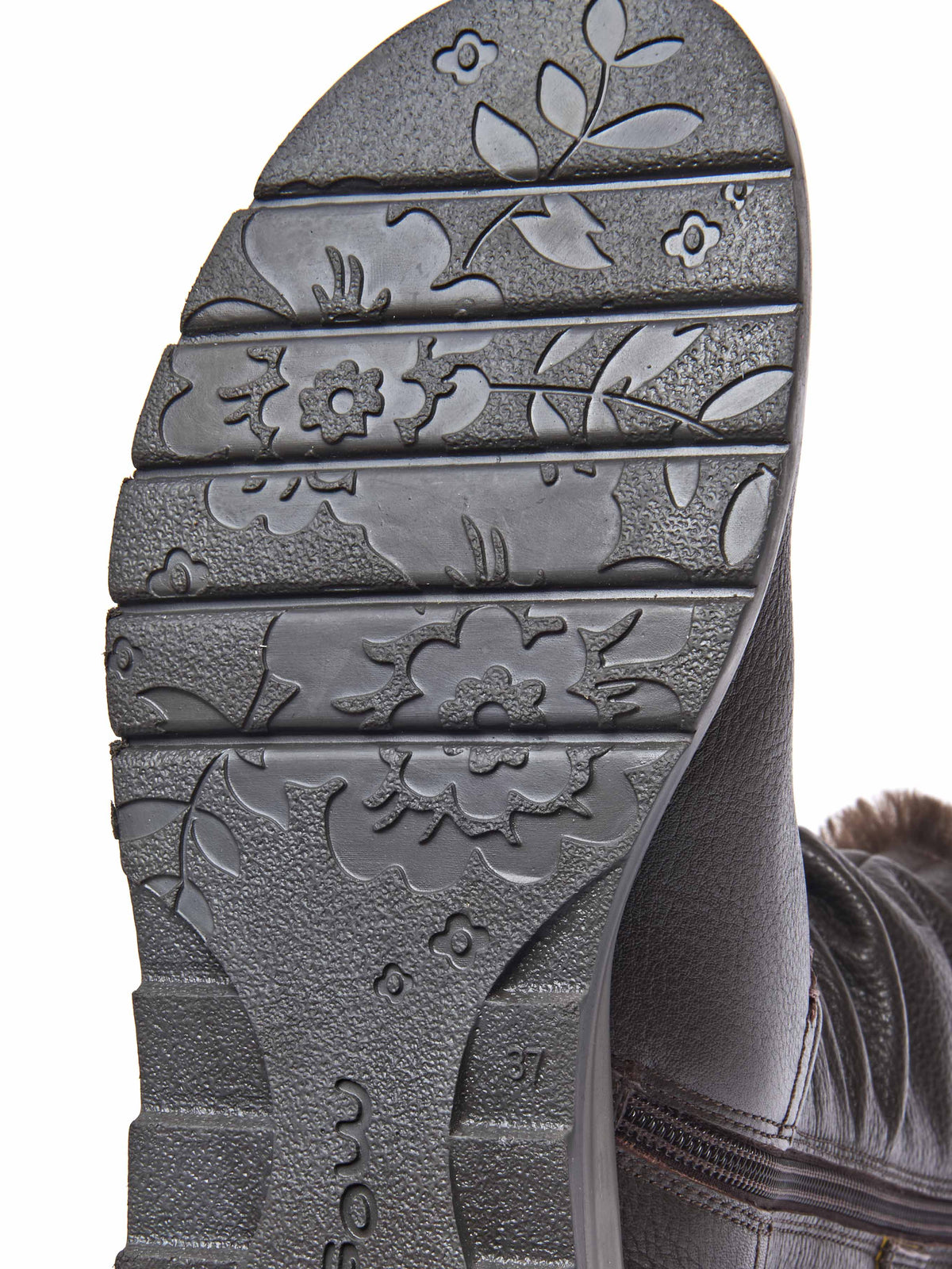 Brown leather buckle, faux fur lined mid-length boot - CORSAC BROWN LEATHER
