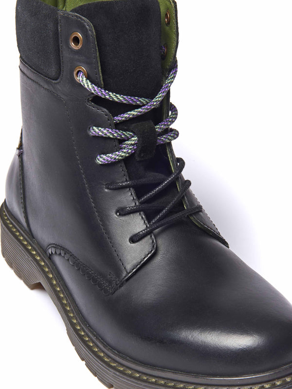 Black sturdy suede ankle boots - BEATTOCK BLACK WAXY LEATHER