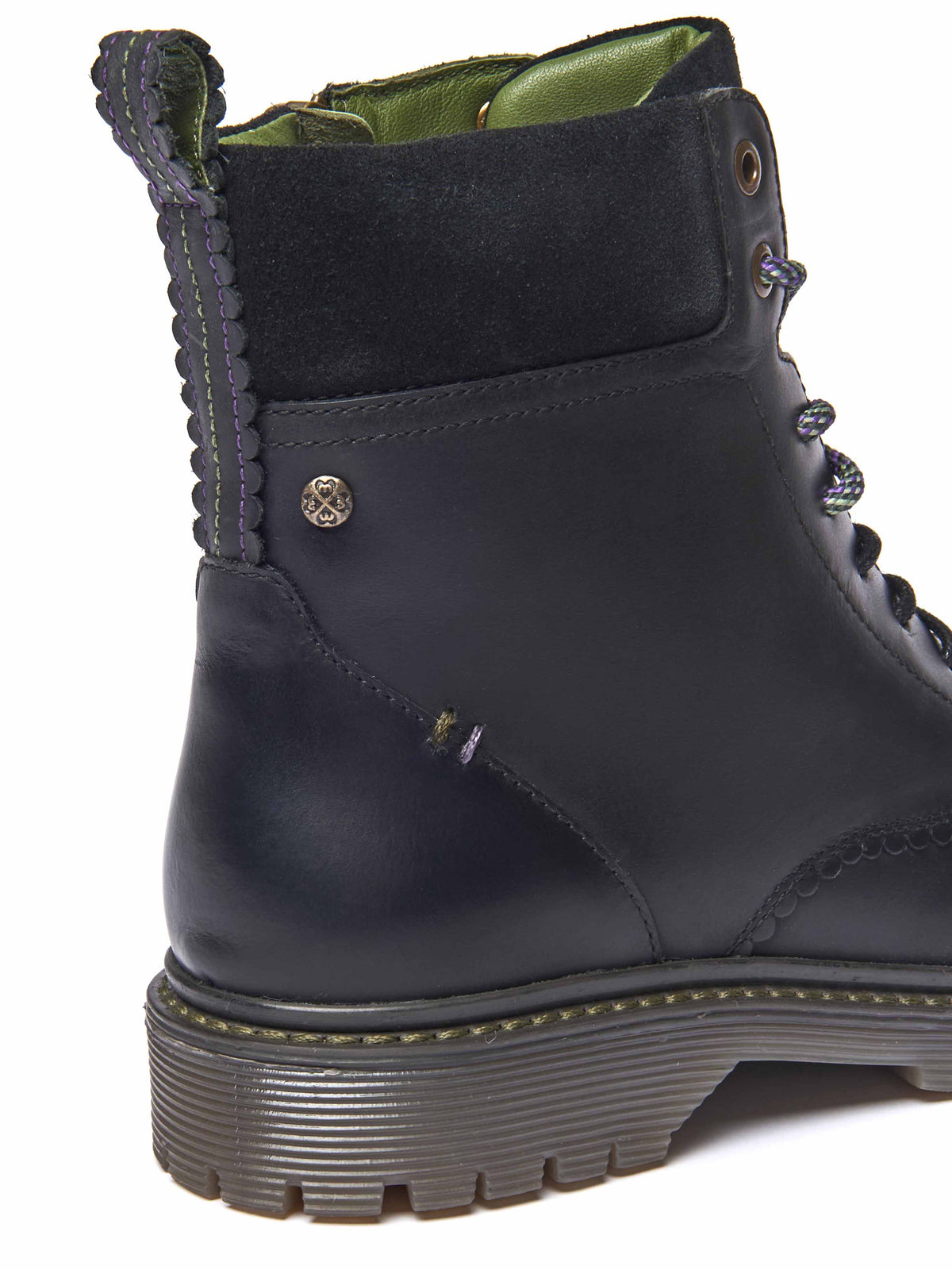 Black sturdy suede ankle boots - BEATTOCK BLACK WAXY LEATHER