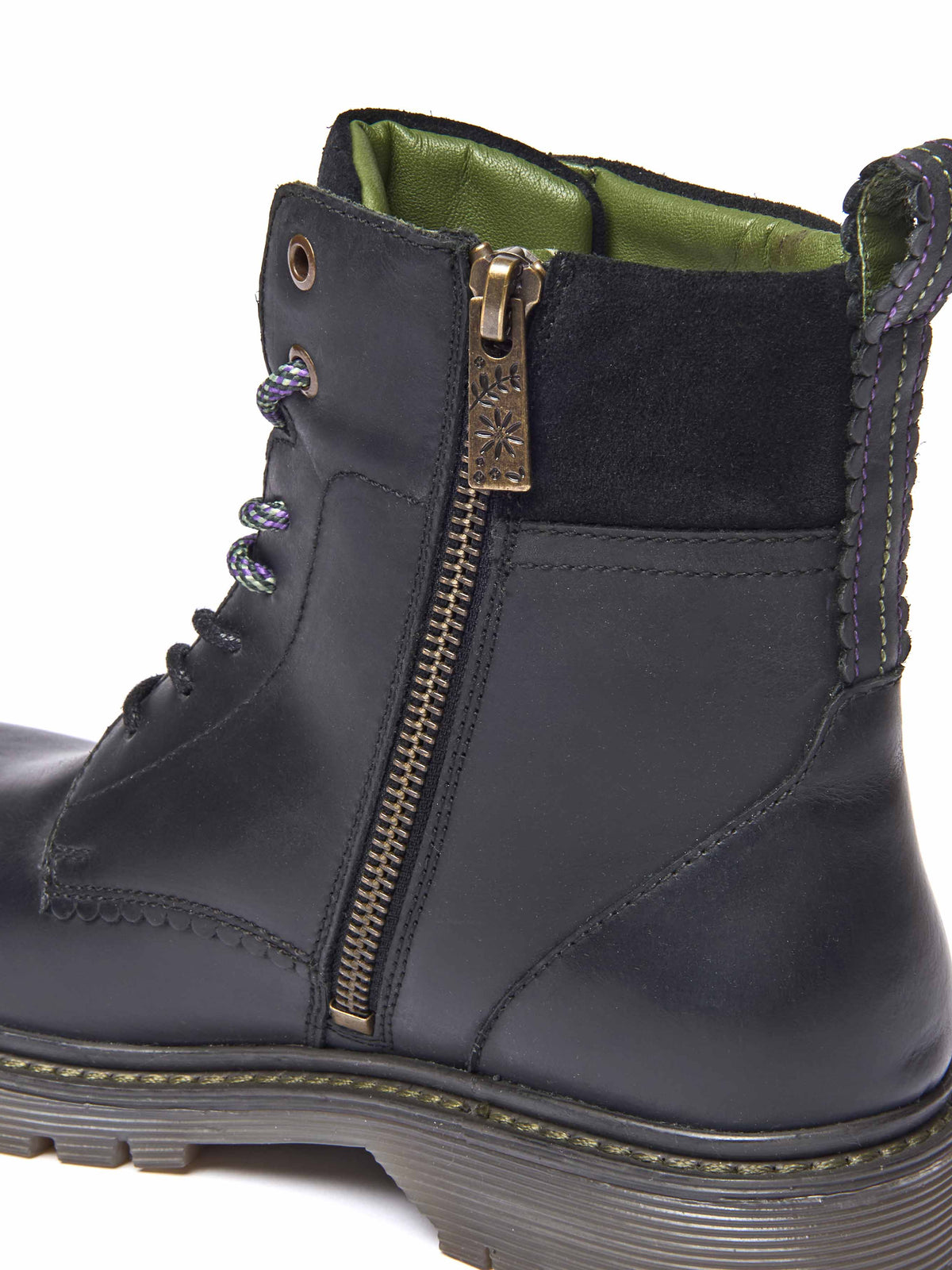 Black sturdy suede ankle boots - BEATTOCK BLACK WAXY LEATHER