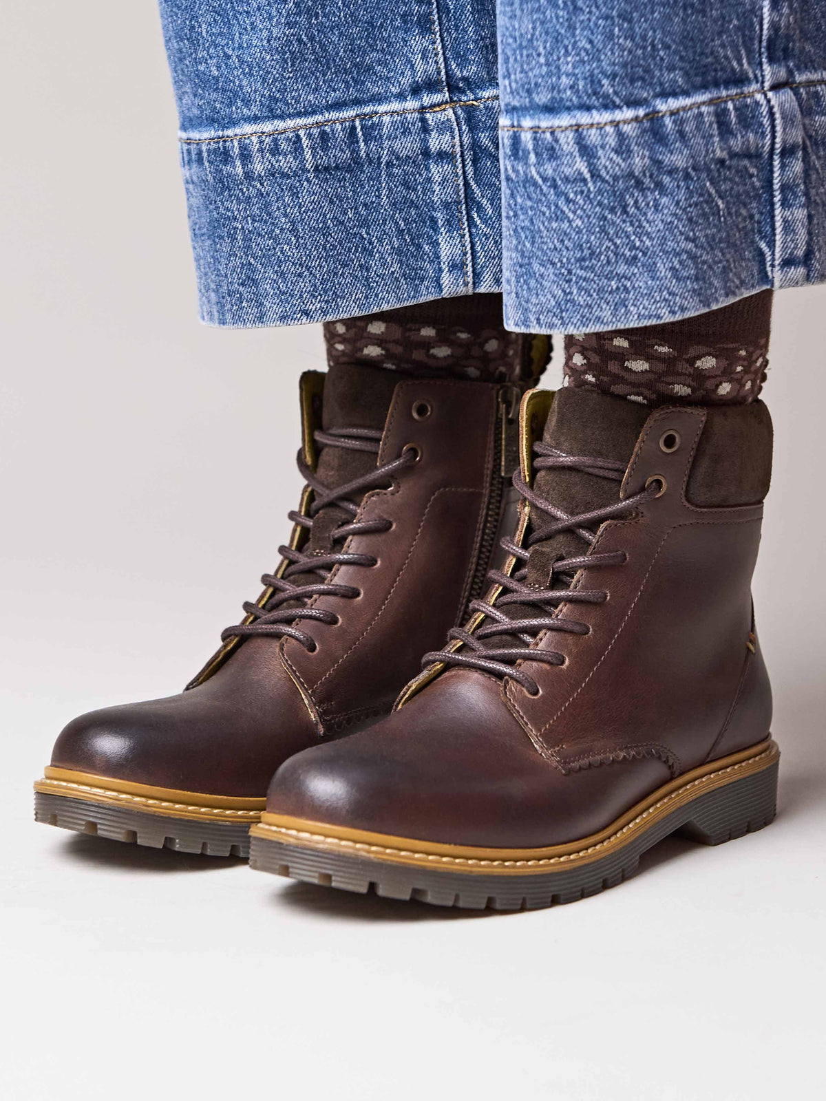 Brown sturdy suede ankle boots - BEATTOCK BROWN WAXY LEATHER
