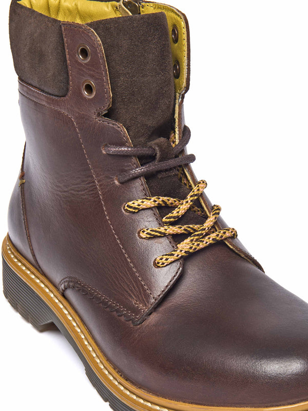 Brown sturdy suede ankle boots - BEATTOCK BROWN WAXY LEATHER