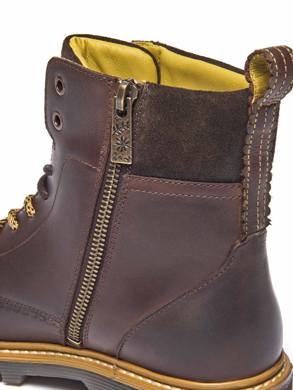 Brown sturdy suede ankle boots - BEATTOCK BROWN WAXY LEATHER