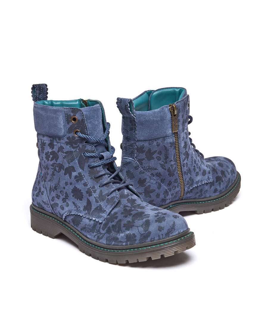 BEATTOCK DENIM SUEDE FLORAL PRINT