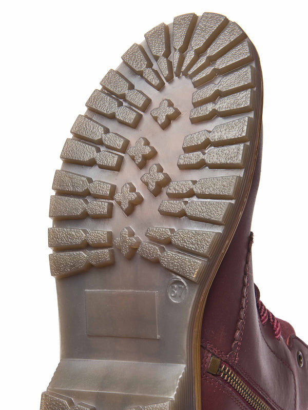 Red sturdy suede ankle boots - BEATTOCK ZINFANDEL RED WAXY LEATHER