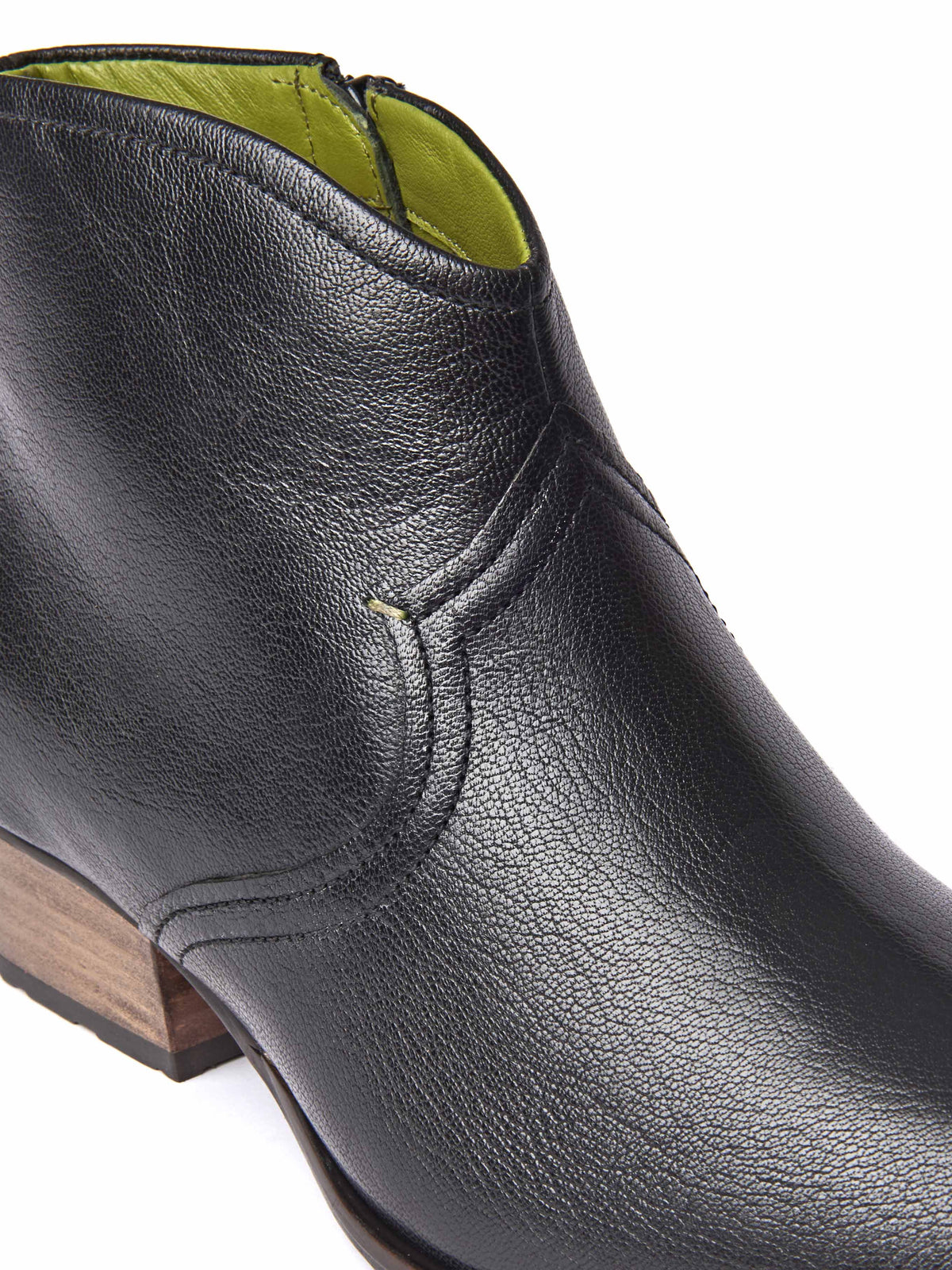 Black western-style heeled ankle boot - YARDANG BLACK LEATHER