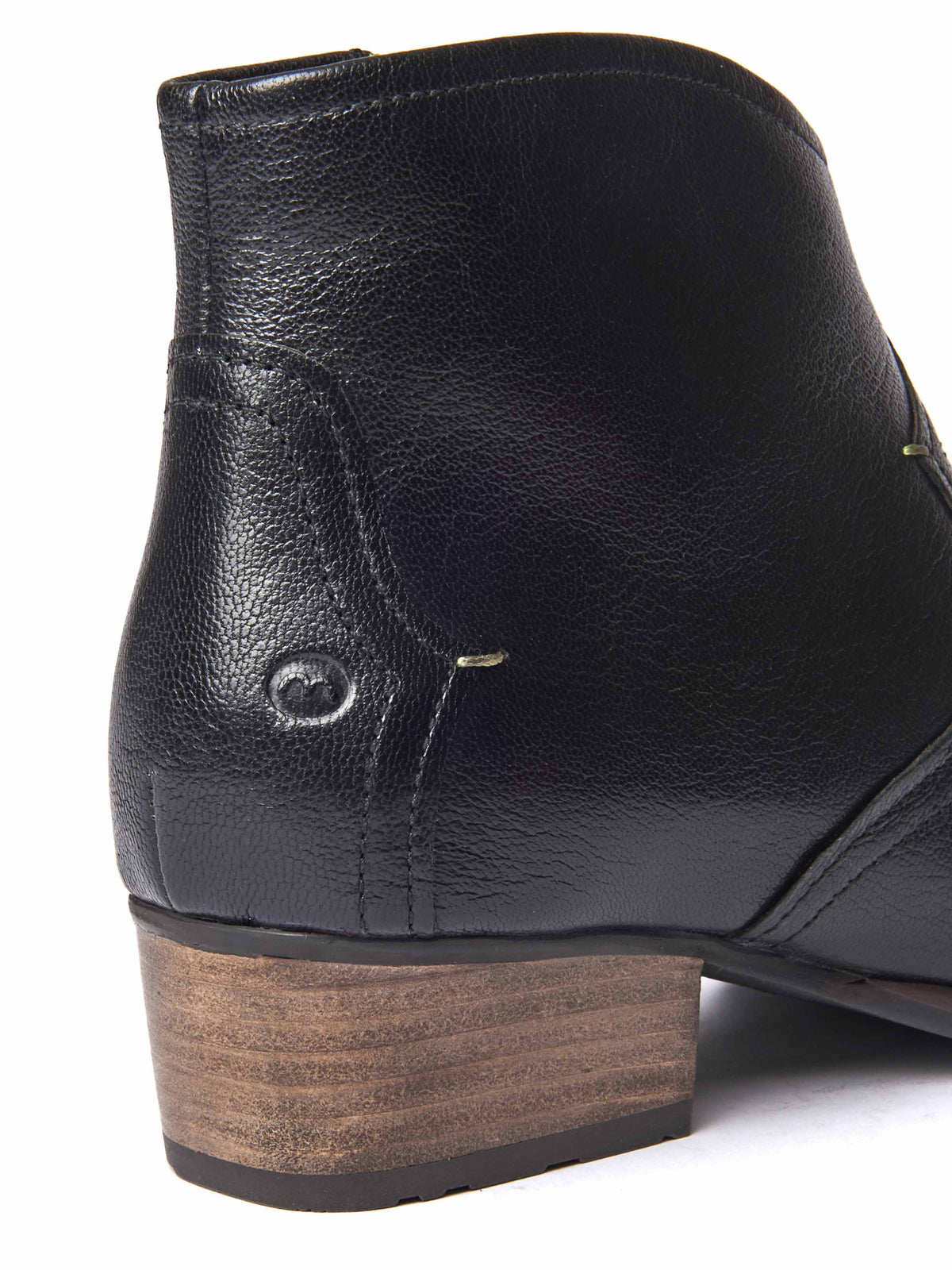 Black western-style heeled ankle boot - YARDANG BLACK LEATHER