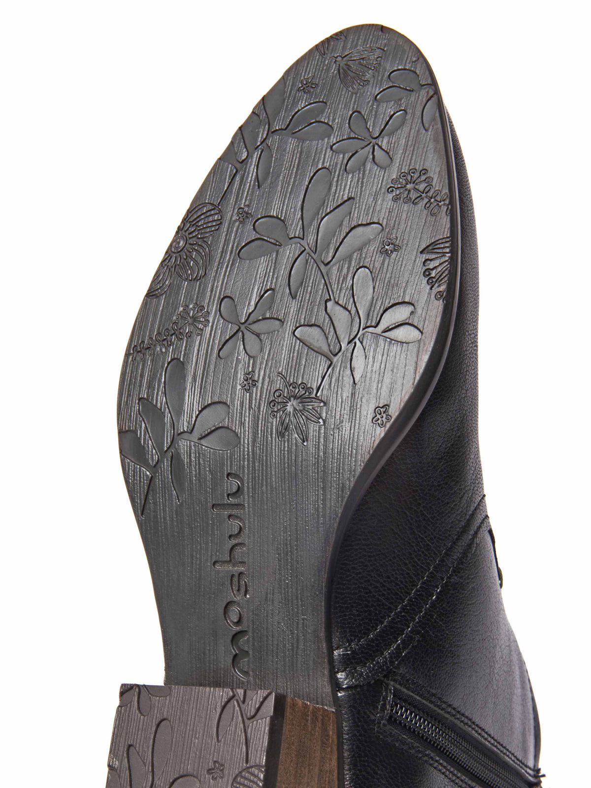 Black western-style heeled ankle boot - YARDANG BLACK LEATHER