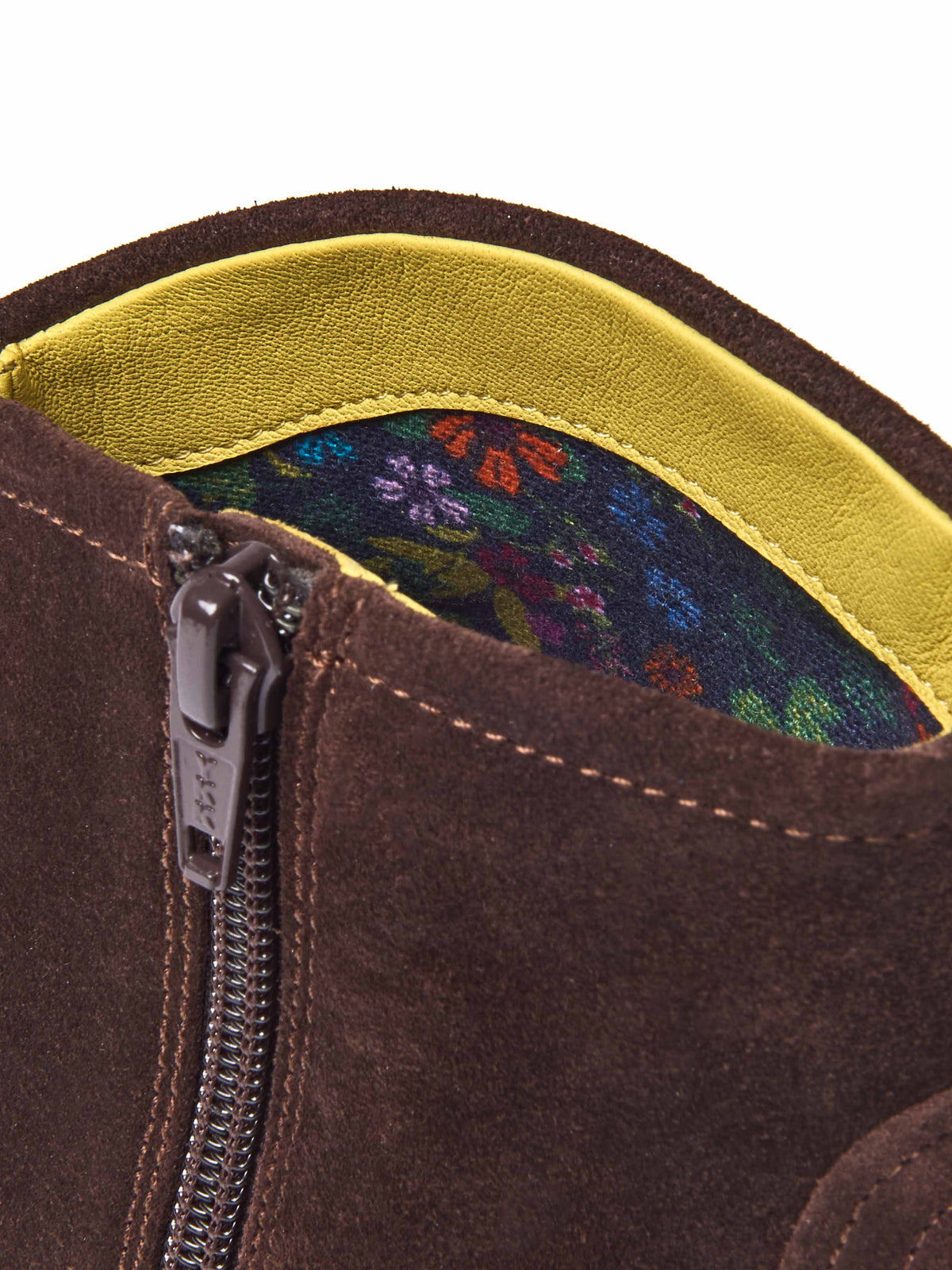 Brown western-style heeled ankle boot - YARDANG BROWN SUEDE