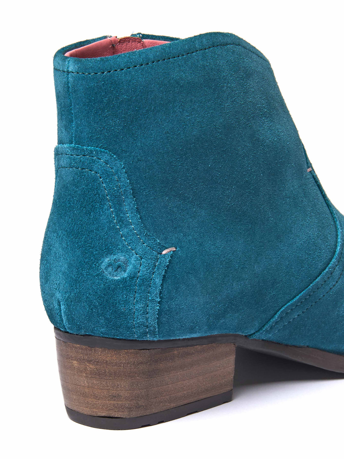 Blue western-style heeled ankle boot - YARDANG LAGOON SUEDE