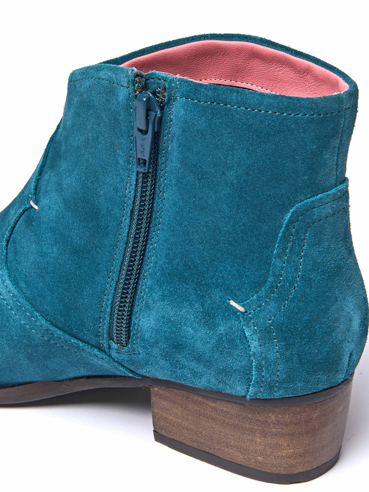 Blue western-style heeled ankle boot - YARDANG LAGOON SUEDE