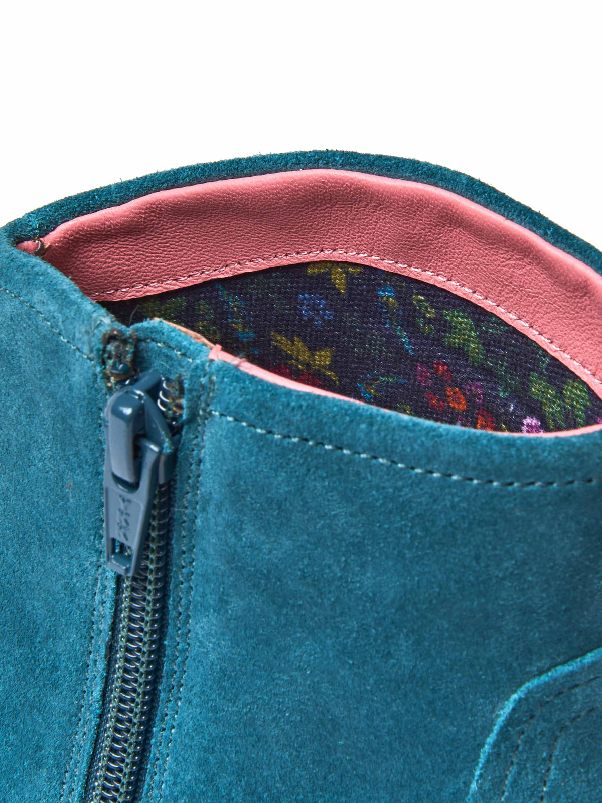 Blue western-style heeled ankle boot - YARDANG LAGOON SUEDE