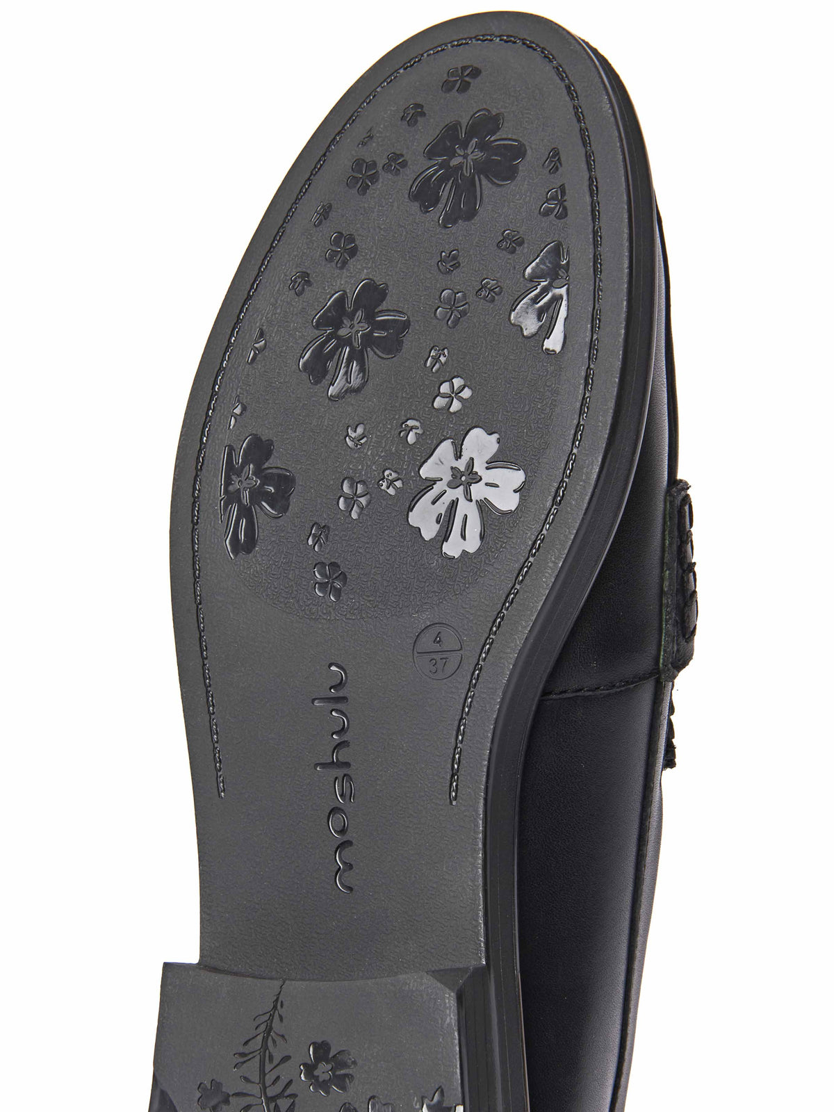 Black leather loafers with metal heel trim - PRION BLACK LEATHER