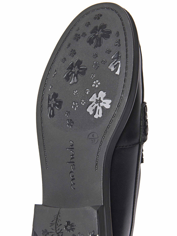 Black leather loafers with metal heel trim - PRION BLACK LEATHER