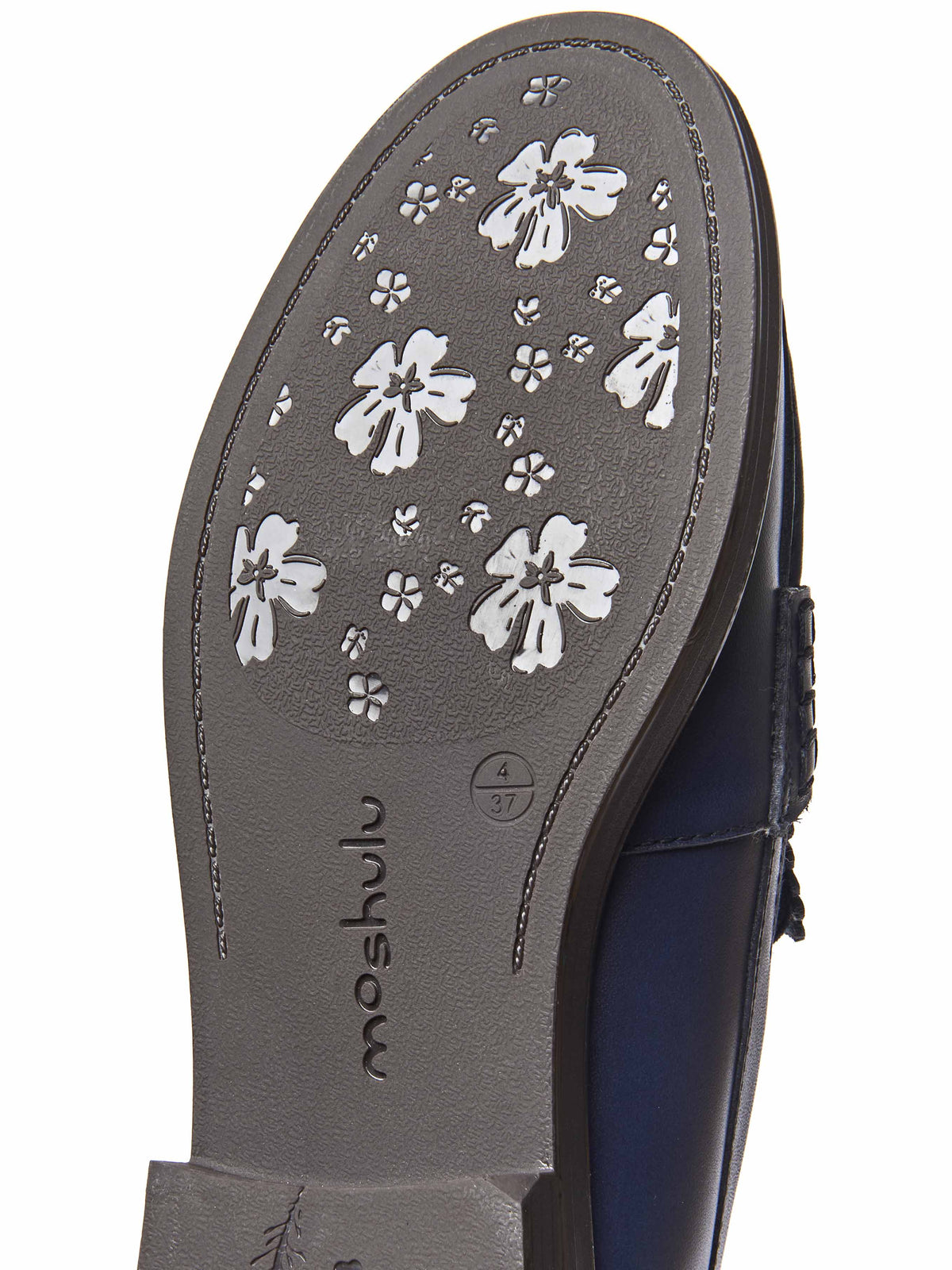 Blue leather loafers with metal heel trim - PRION INDIGO LEATHER