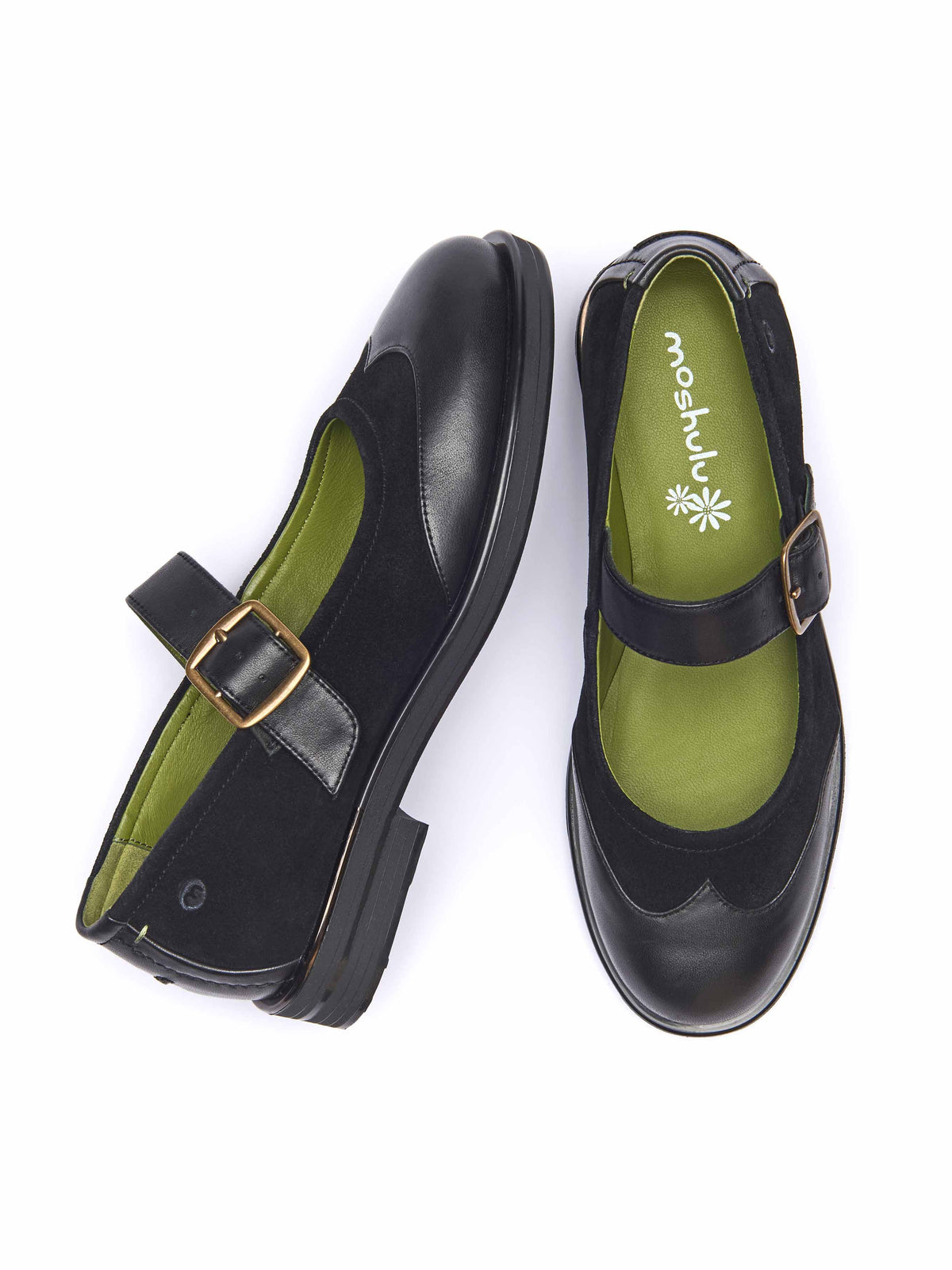 Black Mary-jane style leather shoes - FORSTER BLACK LEATHER /SUEDE