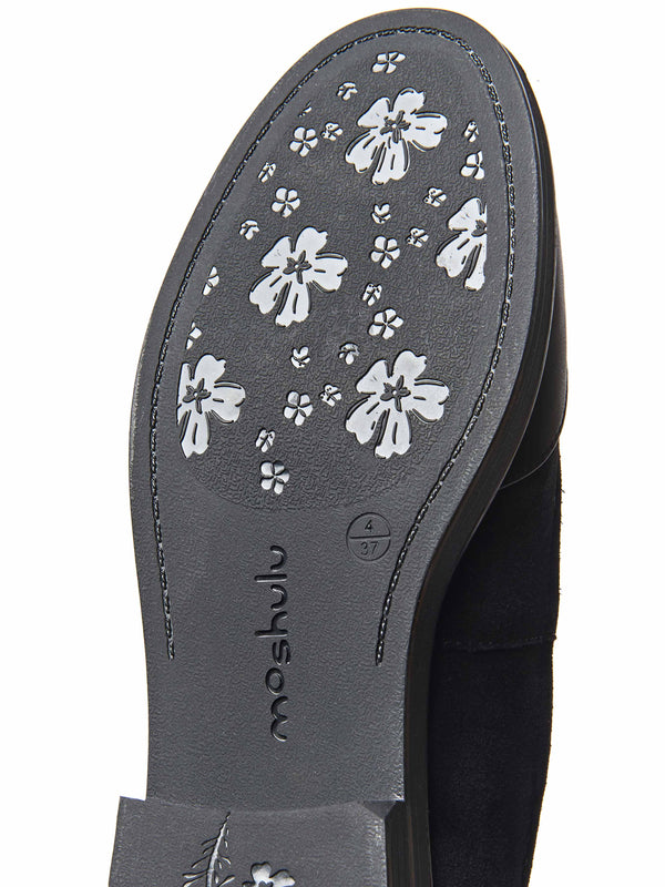 Black Mary-jane style leather shoes - FORSTER BLACK LEATHER /SUEDE