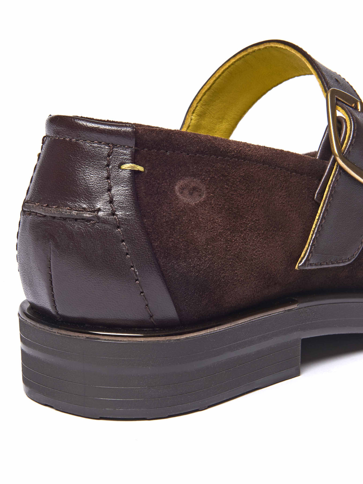 Brown Mary-jane style leather shoes - FORSTER BROWN LEATHER/SUEDE
