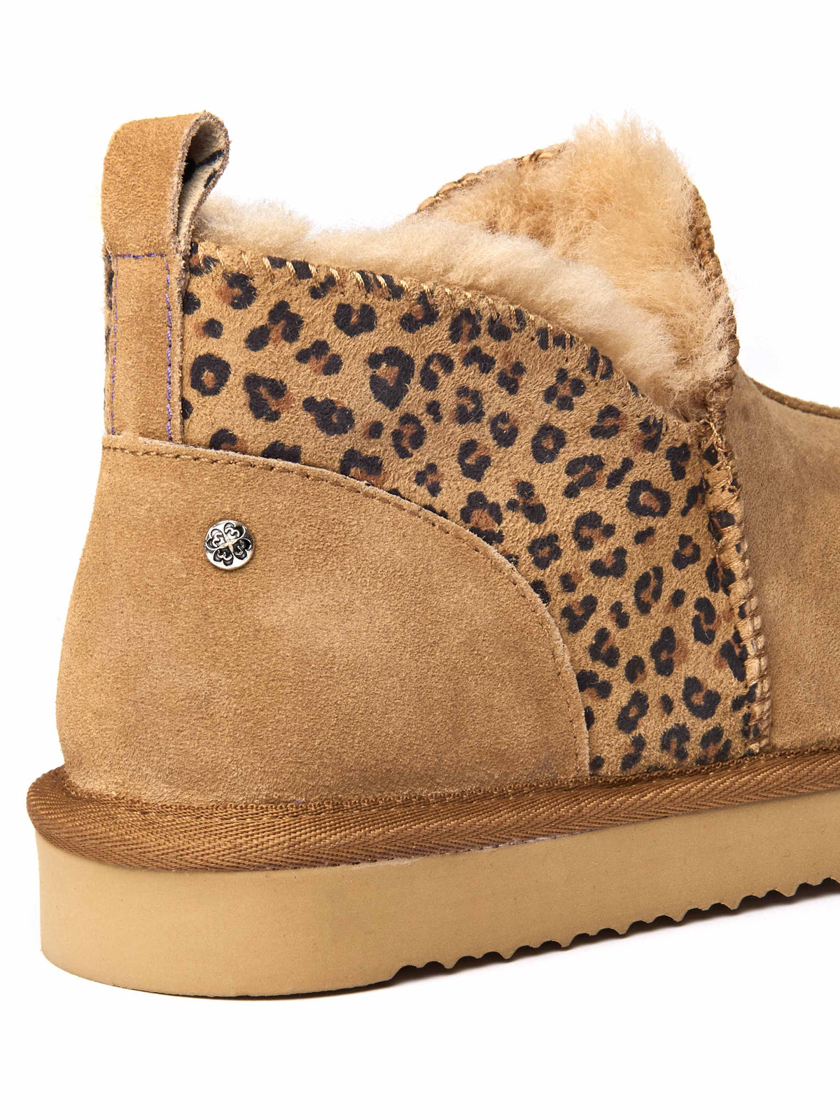 Tan / Animal Print sheepskin slipper boots - BOLBERRY TAN LEOPARD