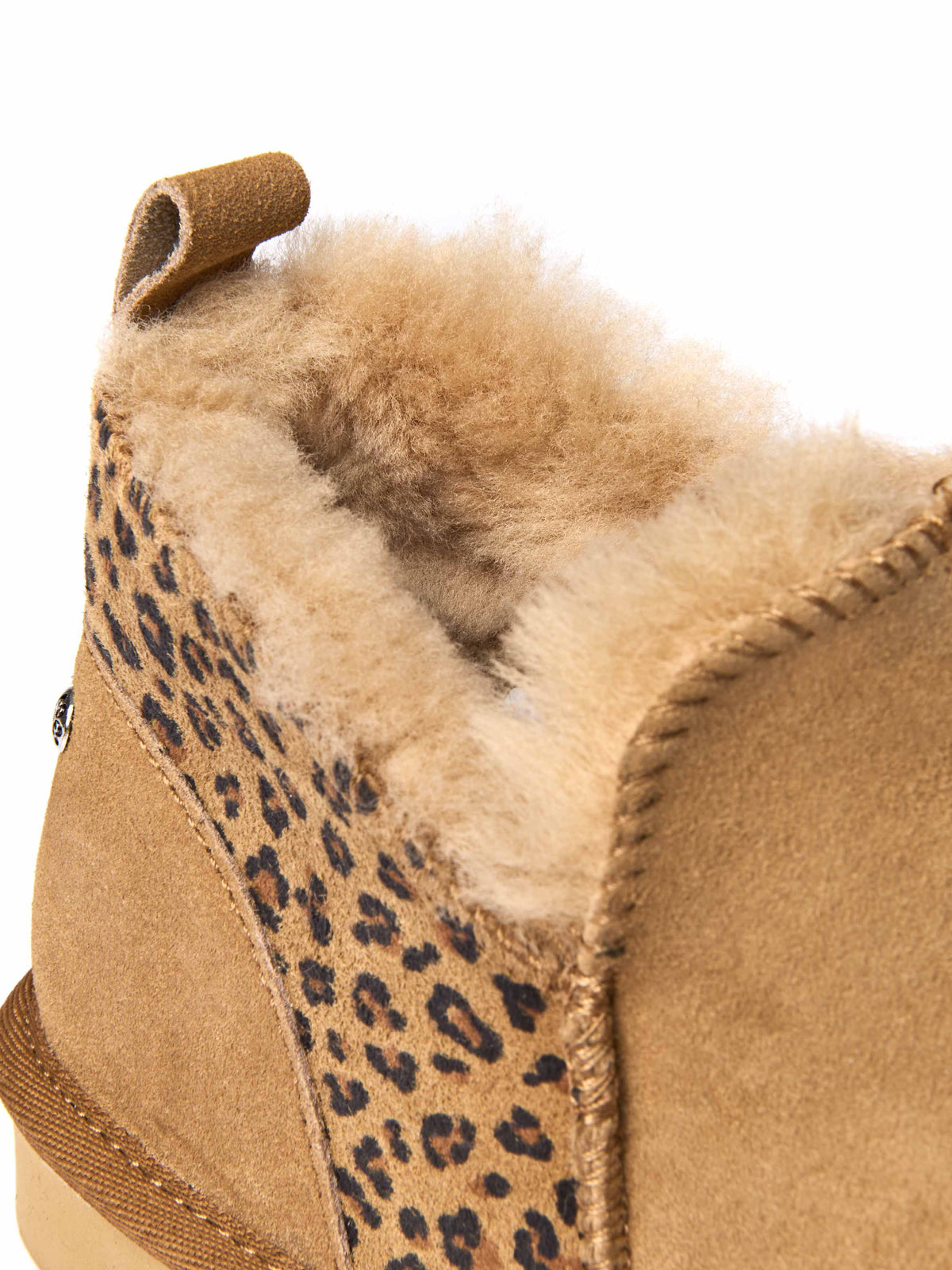 Tan / Animal Print sheepskin slipper boots - BOLBERRY TAN LEOPARD
