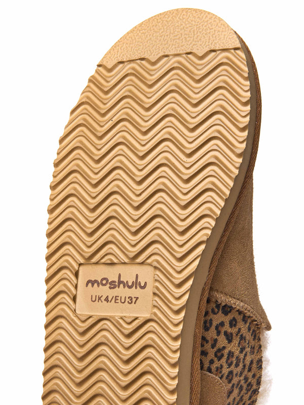 Tan / Animal Print sheepskin slipper boots - BOLBERRY TAN LEOPARD