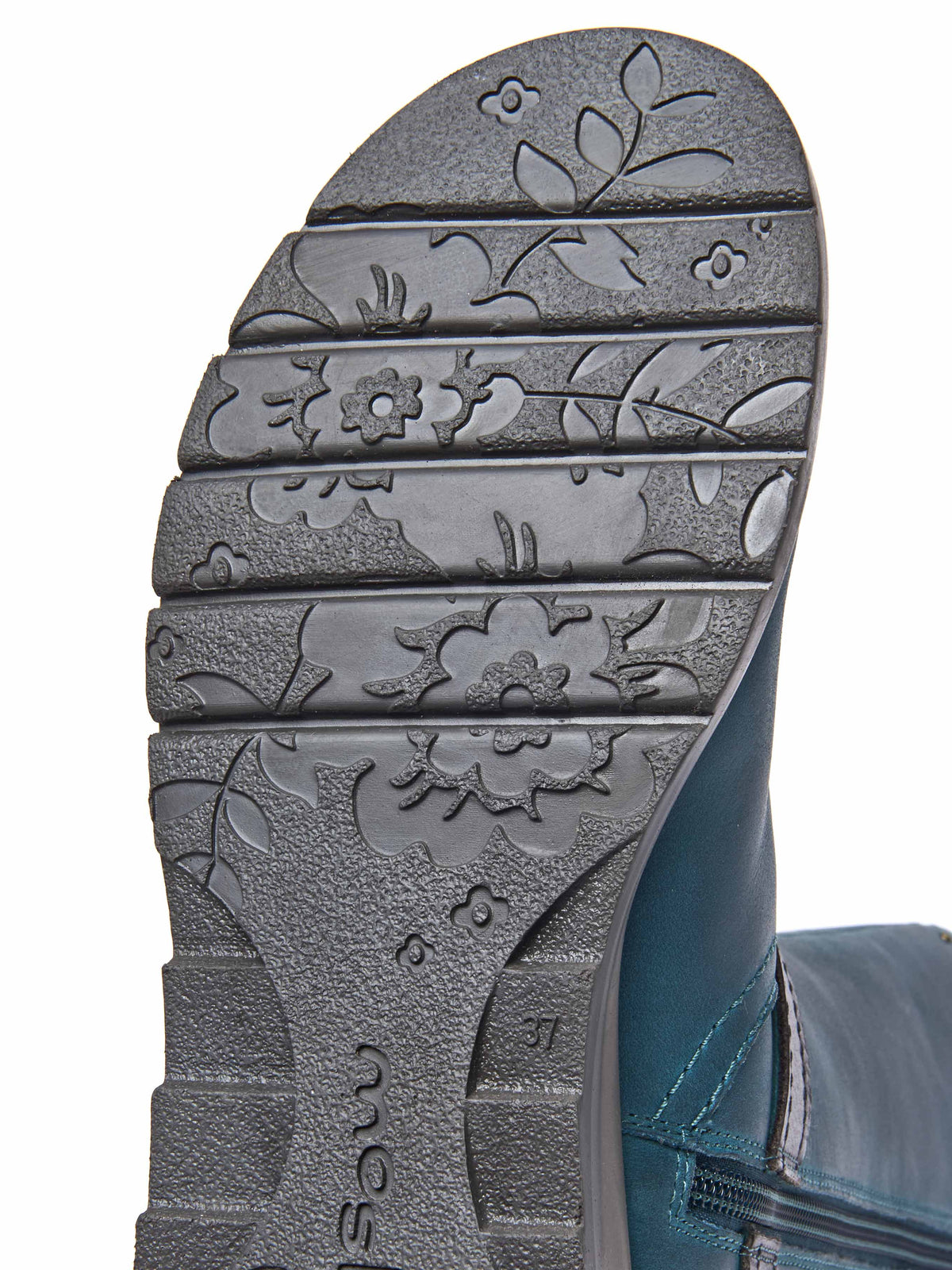 Blue mid-length biker style boots with studs - NIGHTJAR STUD LAGOON/INDIGO LEATHER