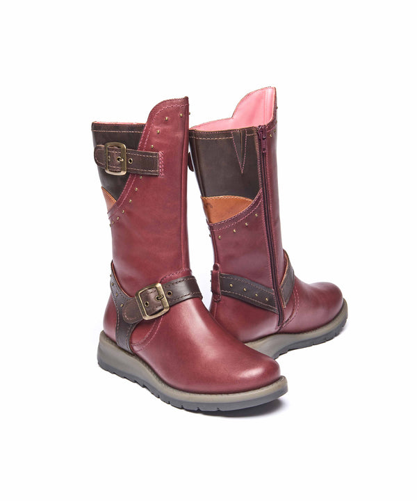 NIGHTJAR STUD ZINFANDEL RED/BROWN LEATHER