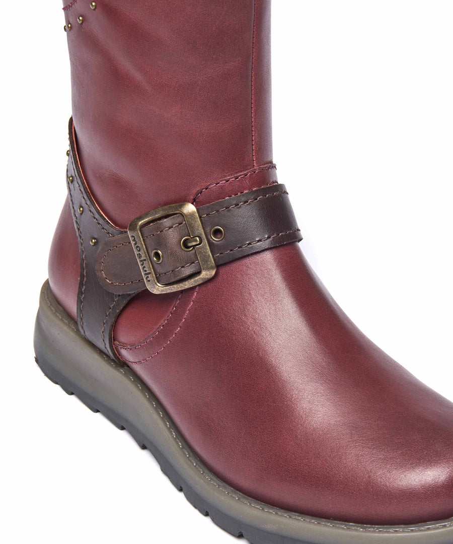 NIGHTJAR STUD ZINFANDEL RED/BROWN LEATHER