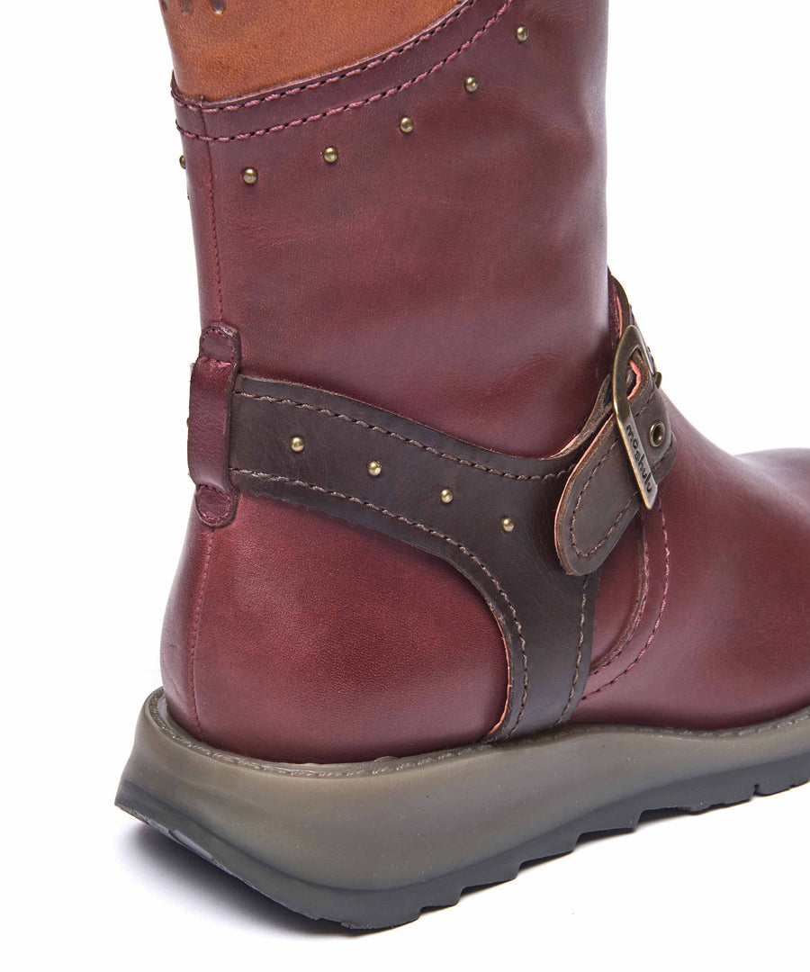 NIGHTJAR STUD ZINFANDEL RED/BROWN LEATHER