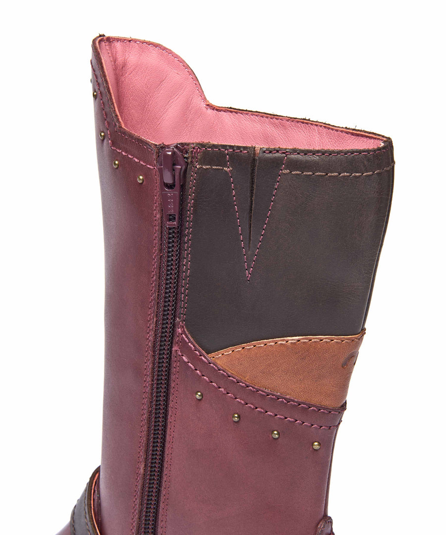 NIGHTJAR STUD ZINFANDEL RED/BROWN LEATHER
