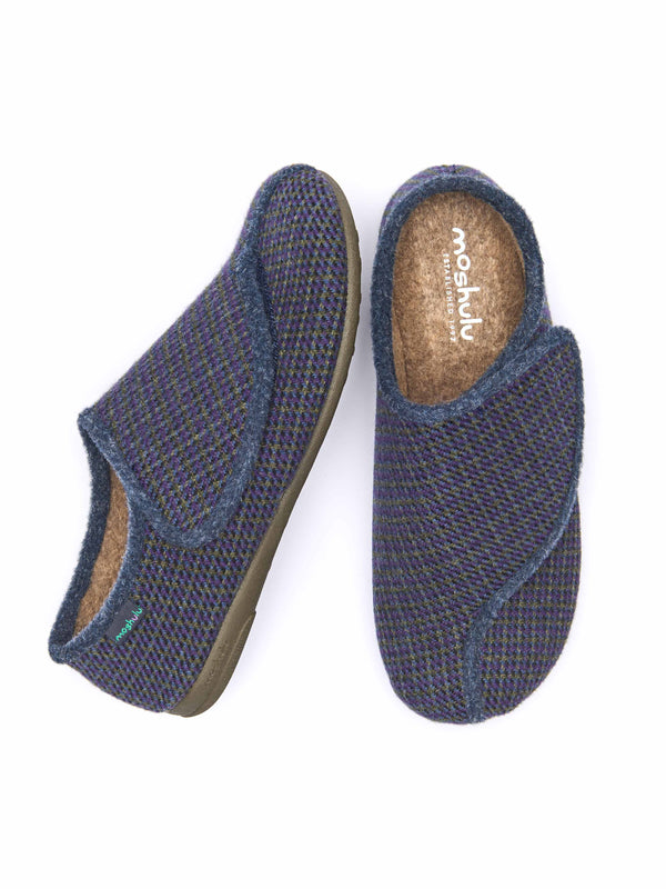 Green checked thick strap slippers - JAMMEL FERN