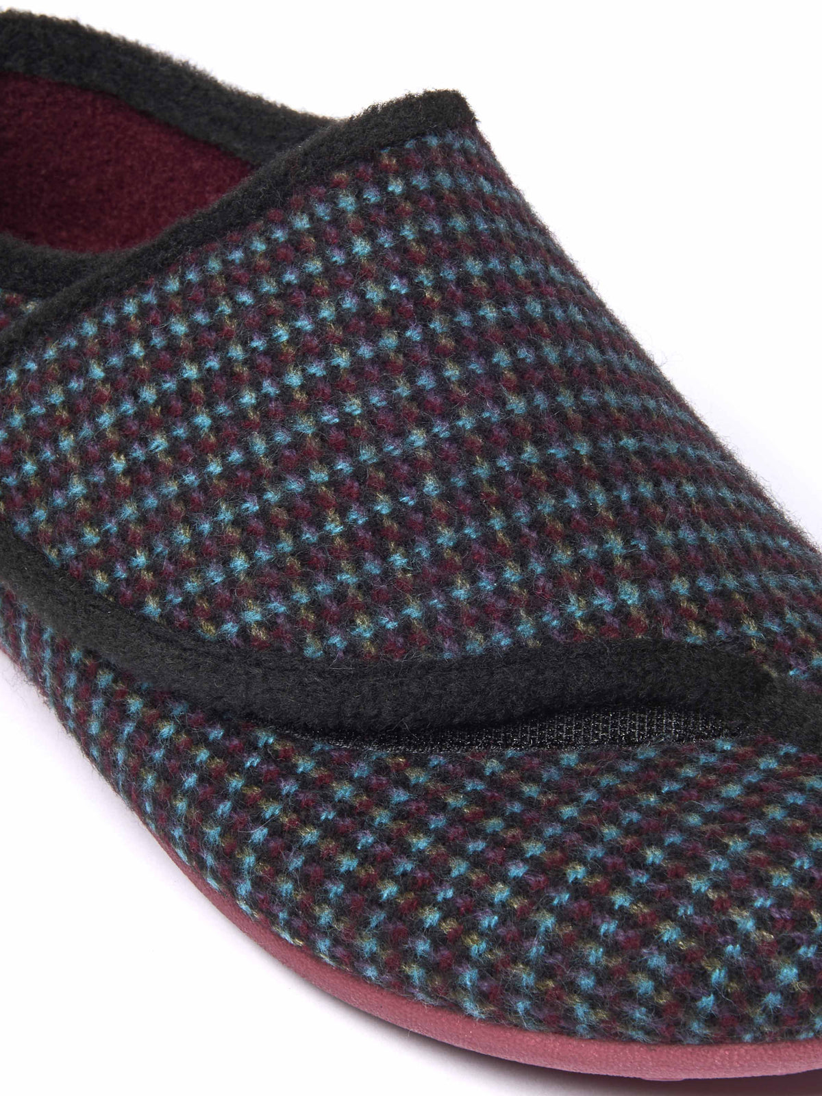 Red checked thick strap slippers - JAMMEL ZINFANDEL RED