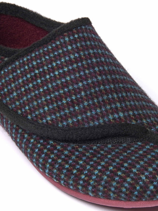 Red checked thick strap slippers - JAMMEL ZINFANDEL RED
