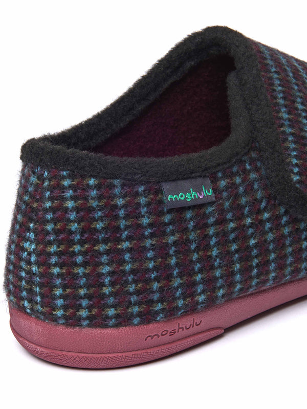 Red checked thick strap slippers - JAMMEL ZINFANDEL RED