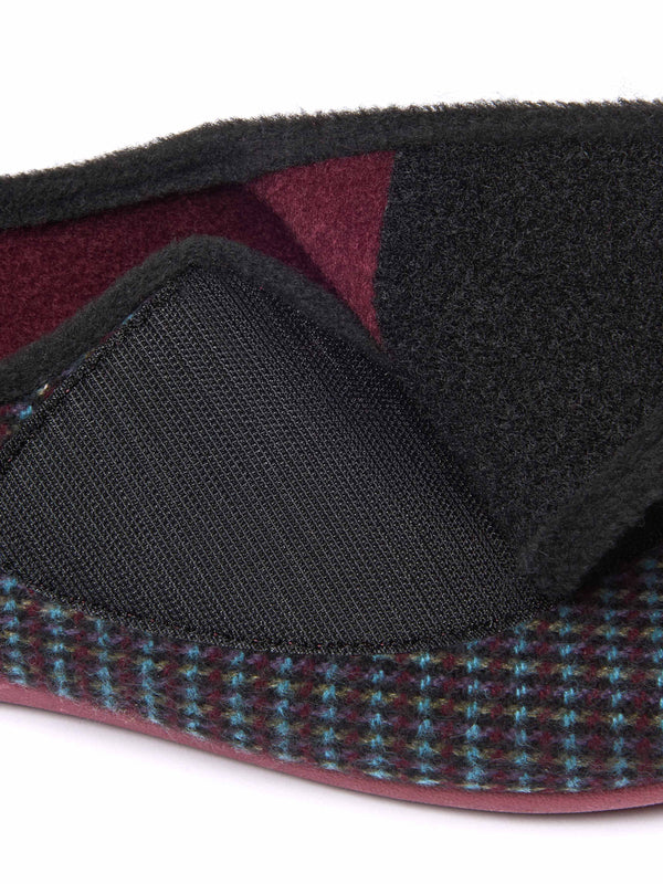 Red checked thick strap slippers - JAMMEL ZINFANDEL RED