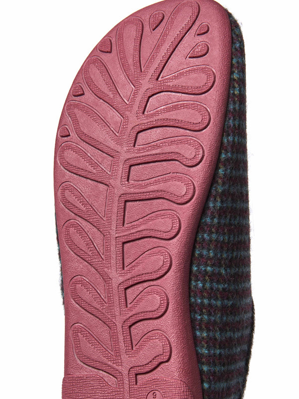 Red checked thick strap slippers - JAMMEL ZINFANDEL RED
