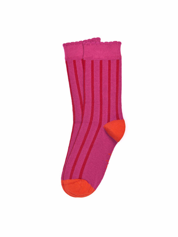 Pink striped pattern socks - BADIS FUCHSIA PINK